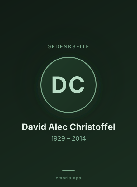 Gedenkportrait von David Alec Christoffel