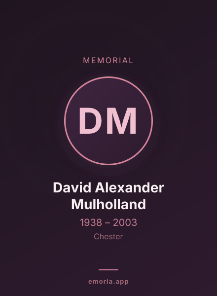 Memorial portrait of David Alexander Mulholland