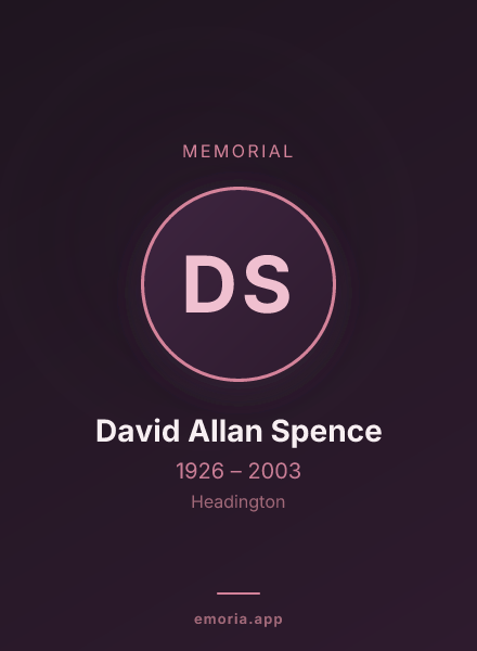 Memorial portrait of David Allan Spence