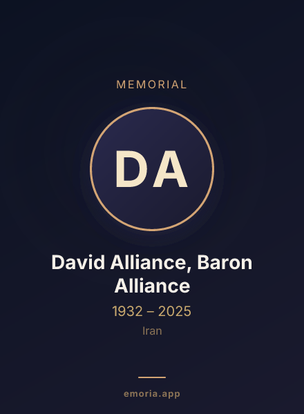 Memorial portrait of David Alliance, Baron Alliance