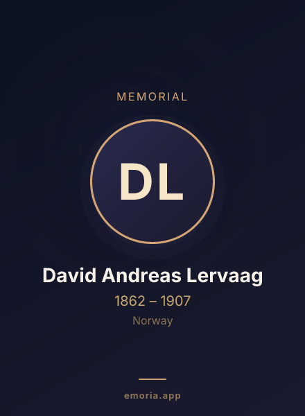 Memorial portrait of David Andreas Lervaag