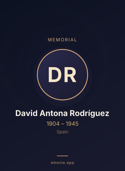Memorial portrait of David Antona Rodríguez