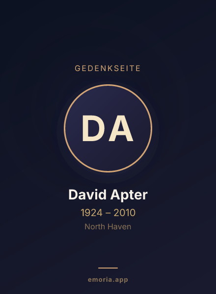 Gedenkportrait von David Apter