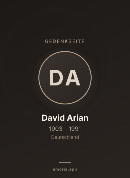 Gedenkportrait von David Arian
