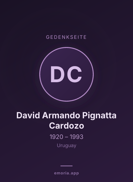 Gedenkportrait von David Armando Pignatta Cardozo