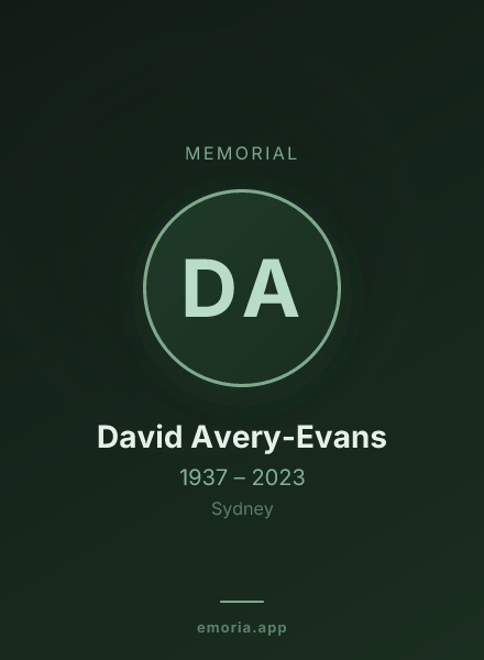 Memorial portrait of David Avery-Evans