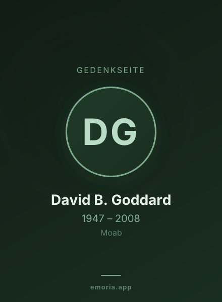 Gedenkportrait von David B. Goddard