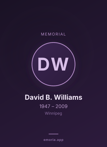 Memorial portrait of David B. Williams