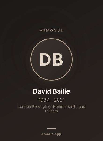 Memorial portrait of David Bailie