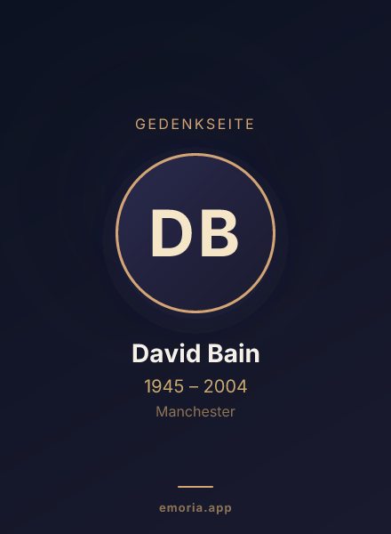 Gedenkportrait von David Bain