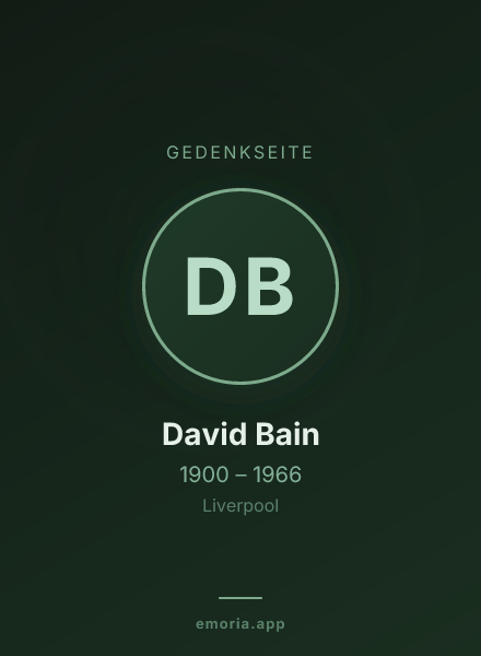 Gedenkportrait von David Bain