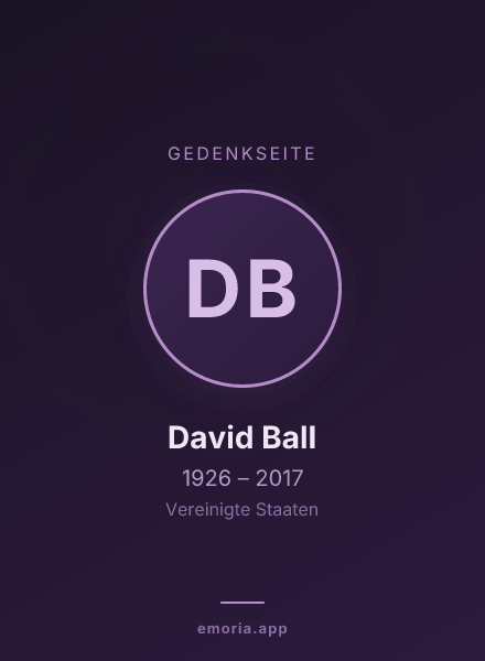 Gedenkportrait von David Ball