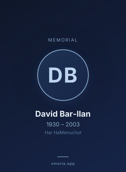 Memorial portrait of David Bar-Ilan