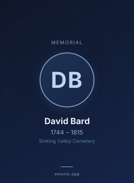Memorial portrait of David Bard