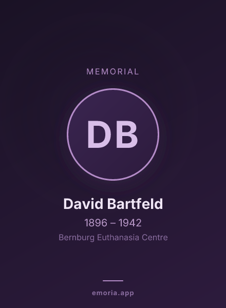 Memorial portrait of David Bartfeld