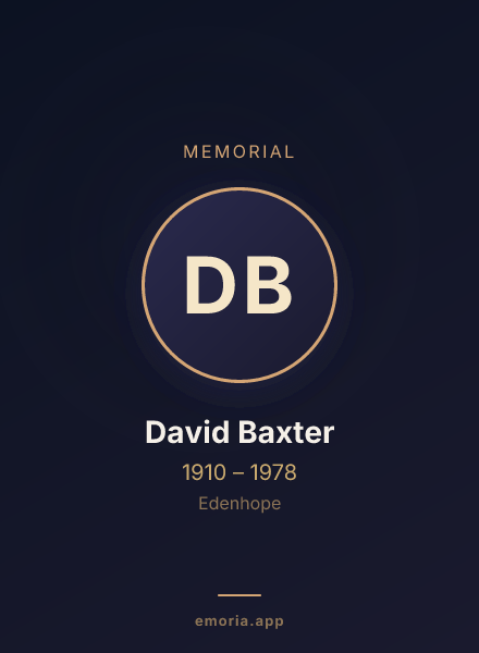 Memorial portrait of David Baxter
