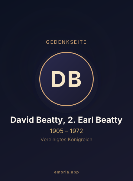 Gedenkportrait von David Beatty, 2. Earl Beatty