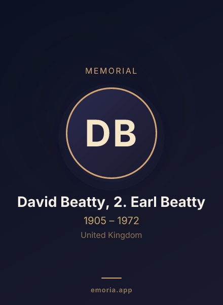 Memorial portrait of David Beatty, 2. Earl Beatty