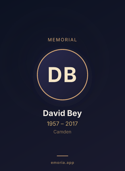 Memorial portrait of David Bey
