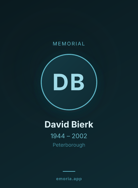 Memorial portrait of David Bierk
