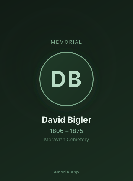 Memorial portrait of David Bigler
