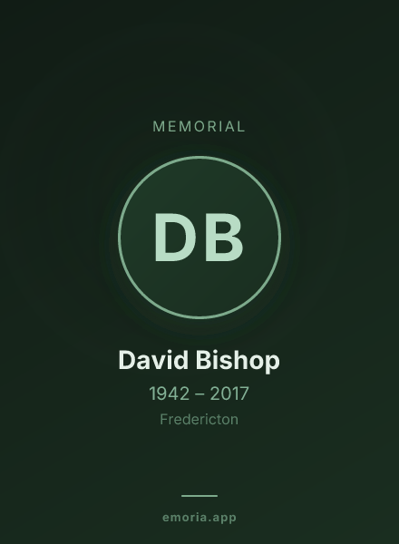 Memorial portrait of David Bishop