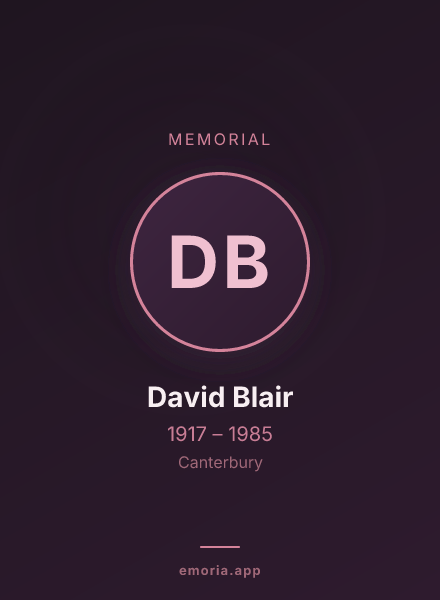 Memorial portrait of David Blair