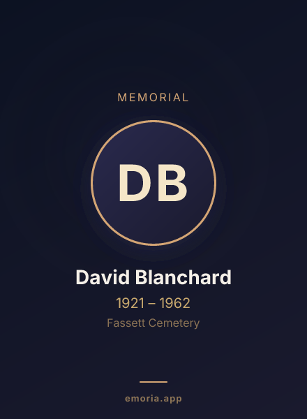 Memorial portrait of David Blanchard