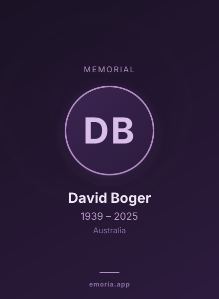 Memorial portrait of David Boger