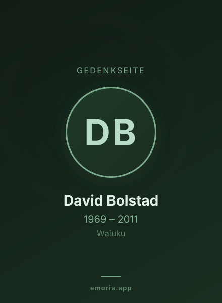 Gedenkportrait von David Bolstad