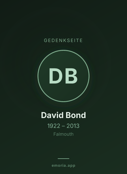Gedenkportrait von David Bond