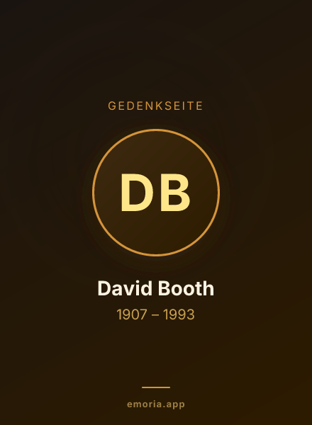 Gedenkportrait von David Booth