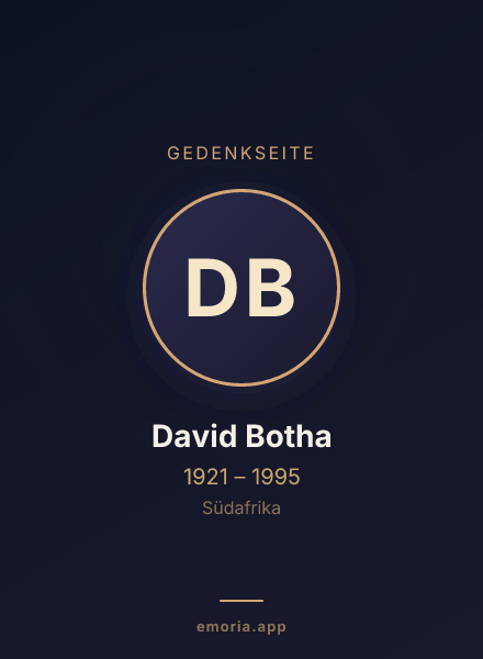 Gedenkportrait von David Botha