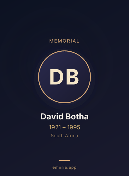 Memorial portrait of David Botha