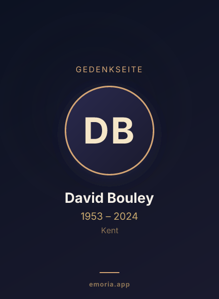 Gedenkportrait von David Bouley