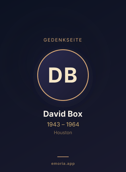Gedenkportrait von David Box
