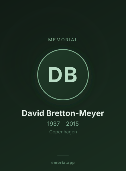 Memorial portrait of David Bretton-Meyer