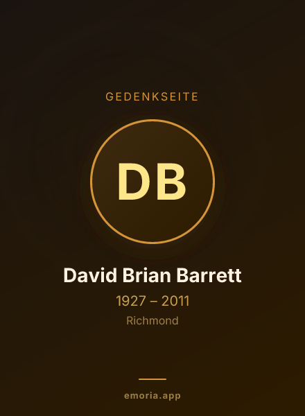 Gedenkportrait von David Brian Barrett