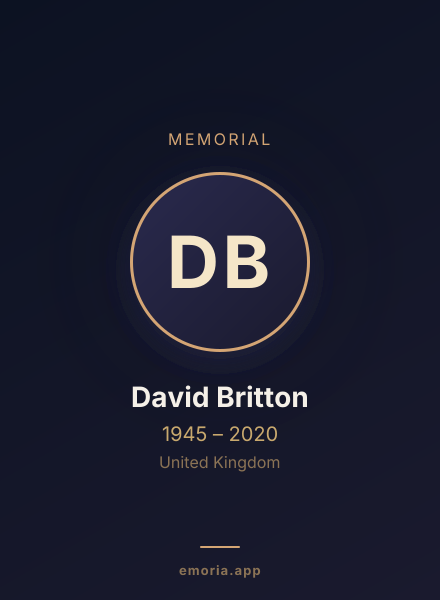 Memorial portrait of David Britton