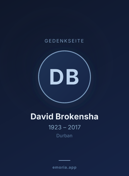 Gedenkportrait von David Brokensha