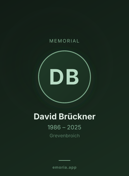 Memorial portrait of David Brückner