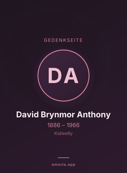 Gedenkportrait von David Brynmor Anthony