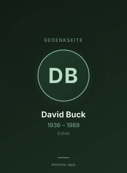 Gedenkportrait von David Buck