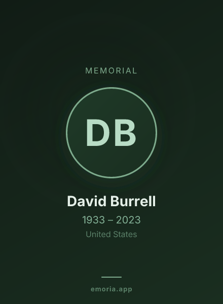 Memorial portrait of David Burrell