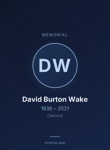Memorial portrait of David Burton Wake