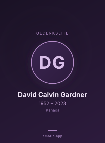 Gedenkportrait von David Calvin Gardner