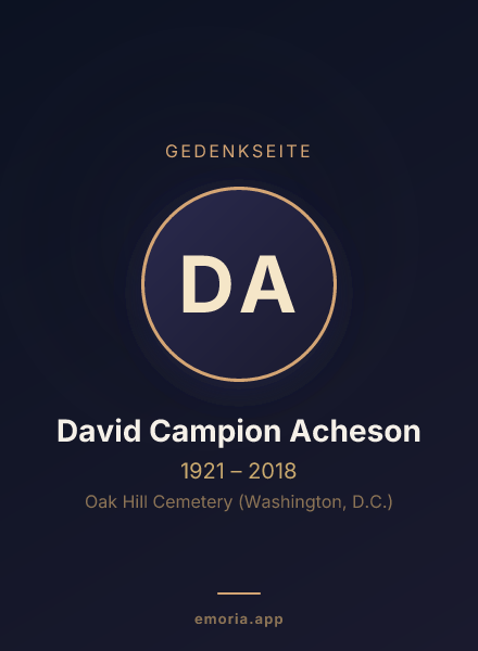 Gedenkportrait von David Campion Acheson