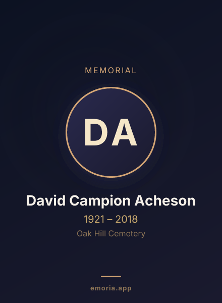 Memorial portrait of David Campion Acheson