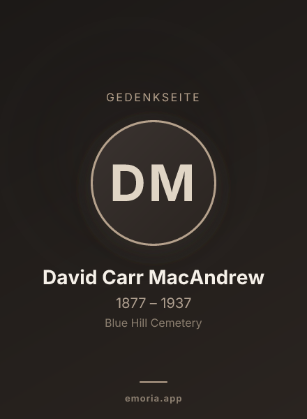 Gedenkportrait von David Carr MacAndrew