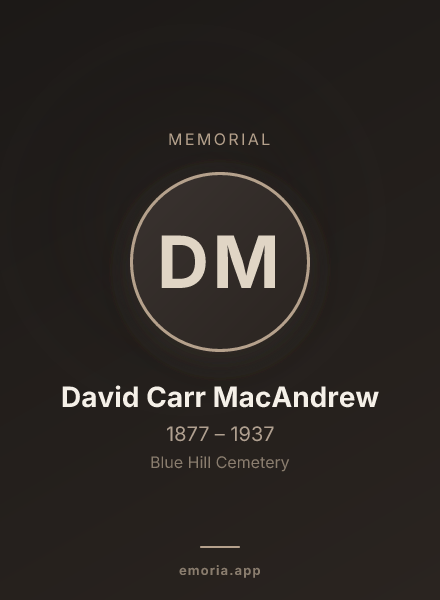 Memorial portrait of David Carr MacAndrew